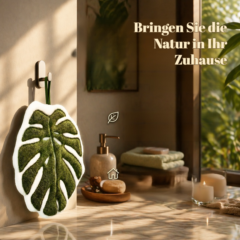 Monstera-Blatt-Design Handtuch, saugfähig für Küche und Badezimmer