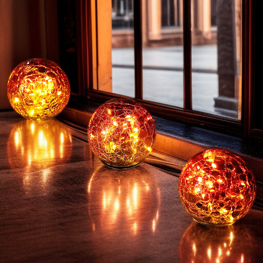 그라데이션 레드 크랙 볼 램프