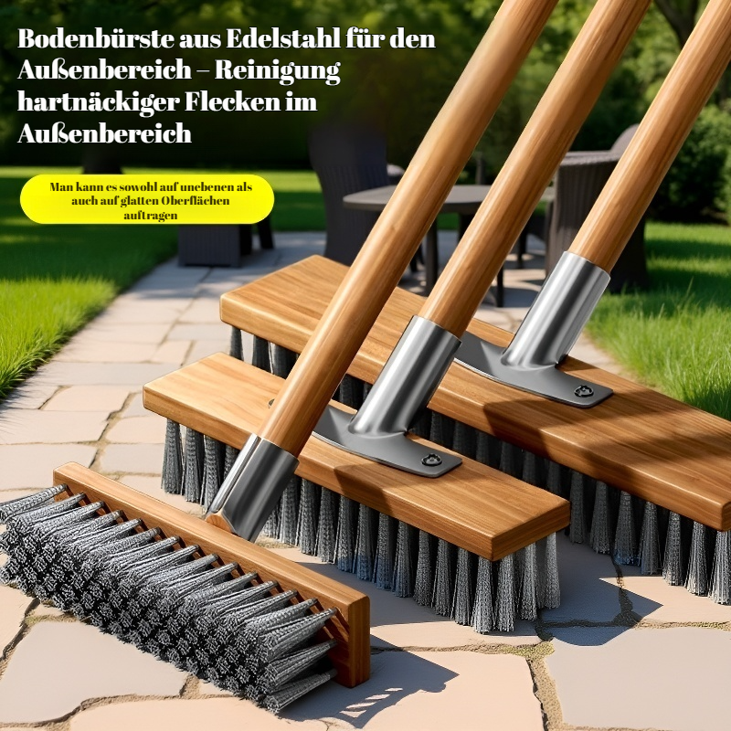 Edelstahl-Bodenbürste mit großem Drahtbürstenkopf