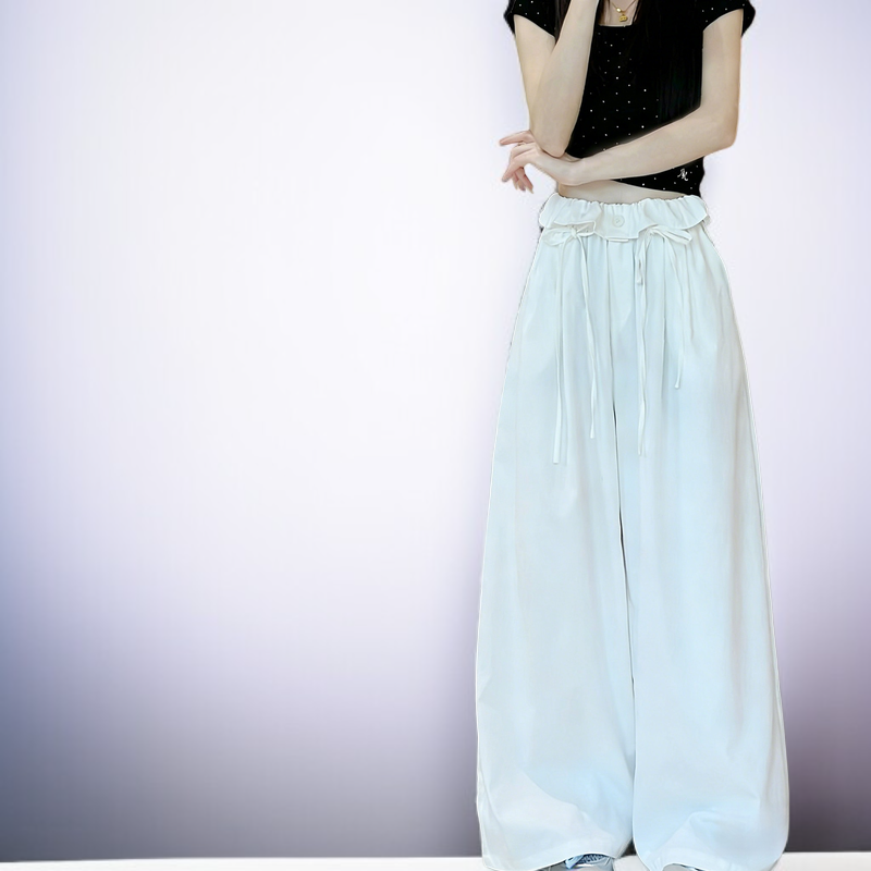 スイート＆クールカジュアル ワイドパンツ フェイクヒップカバー 2種類の丈 サイドポケット 万能コーデ