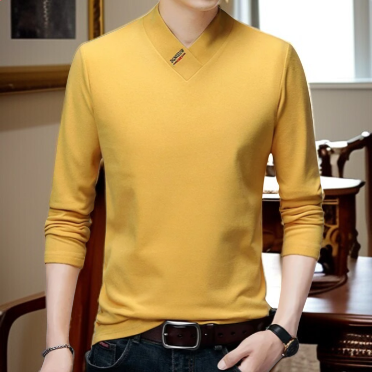 秋と冬の男性のボトムシャツスリムソリッドカラー快適なアウトドア