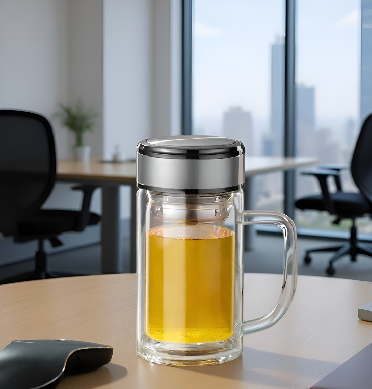 Taza resistente al calor y frío de vidrio