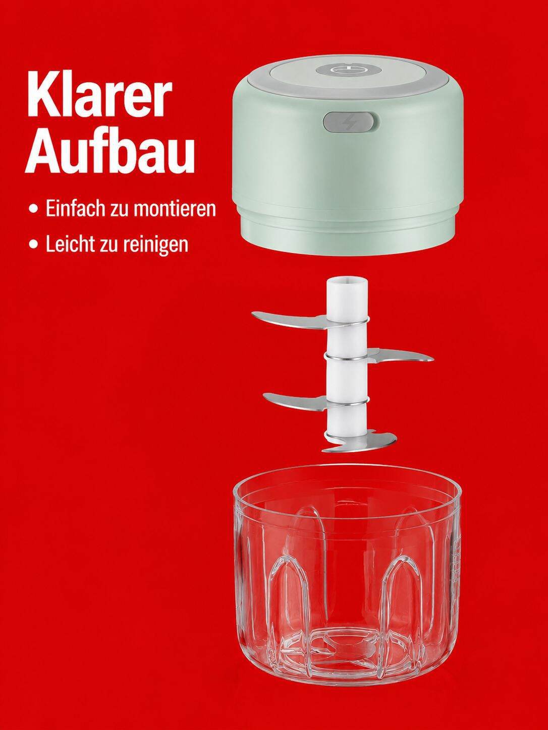 Kabelloser elektrischer Knoblauchzerkleinerer in moderner Küche