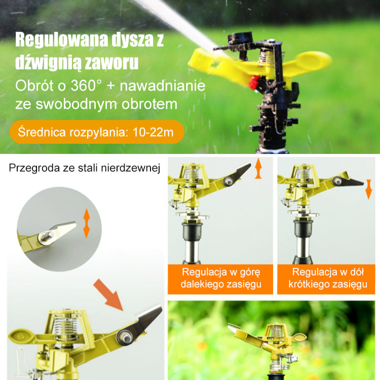 Regulowany zraszacz ogrodowy