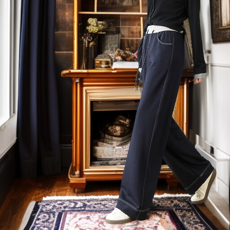 와이드 슬림 일자핏 치노 데님 팬츠