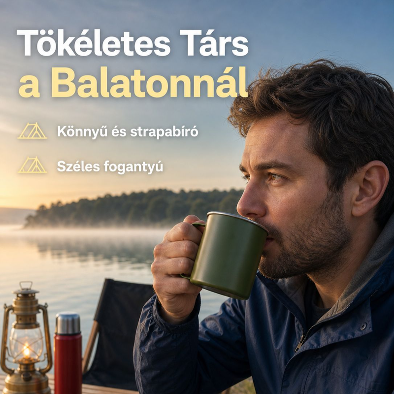 Kültéri kempinghez tervezett ütésálló rozsdamentes acél pohár, otthoni kávésbögre