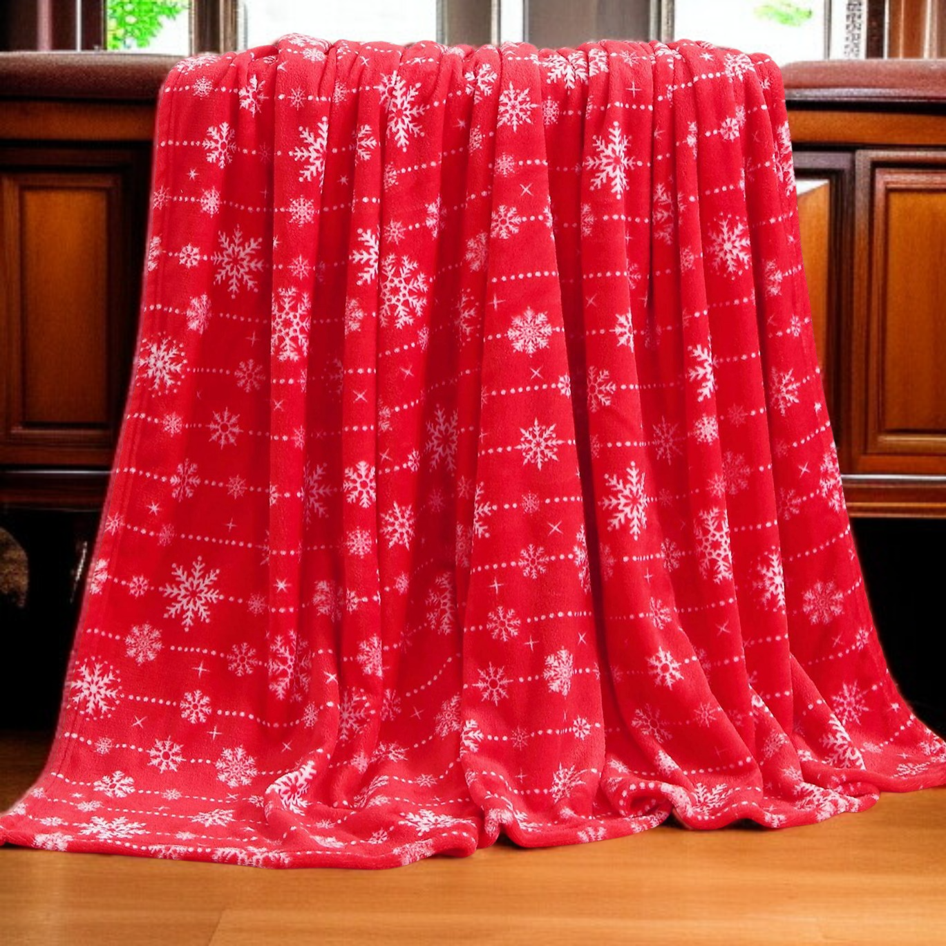 Sofa Flannel Cover Blanket Blanket Holiday Christmas Flannel Burgundy