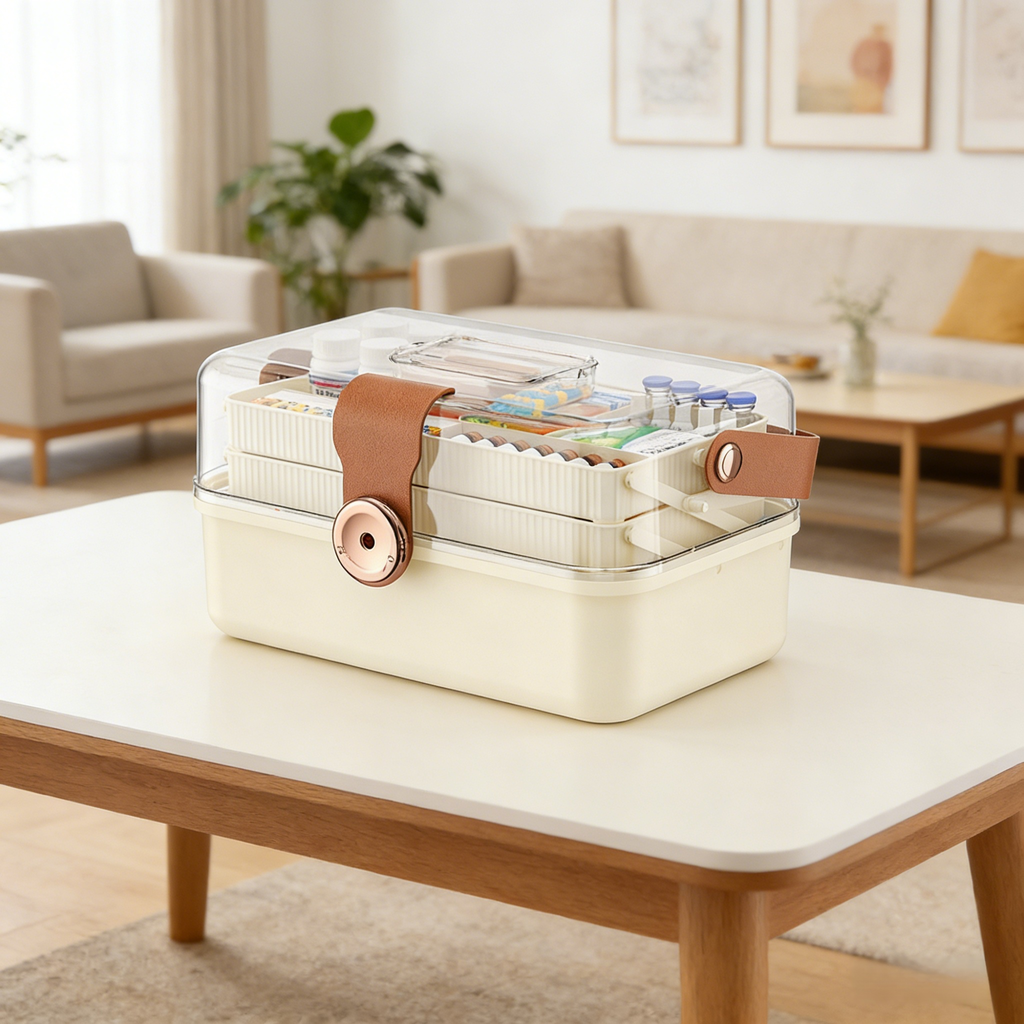 三層折疊式大容量藥箱