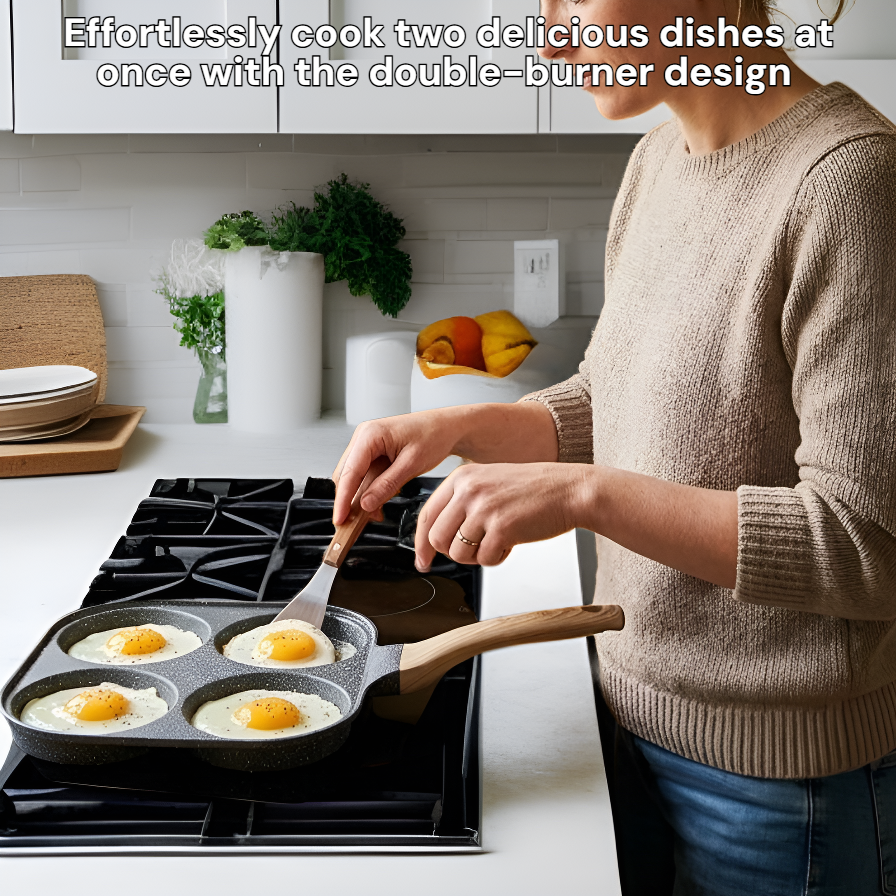 Double-burner induction cooker egg frying pan
