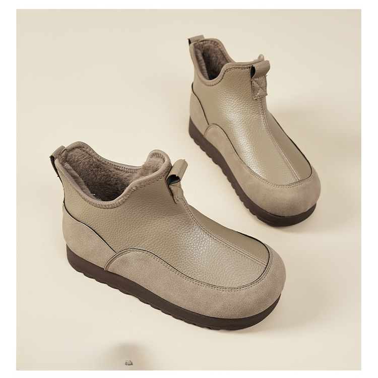 防滑保暖軟皮加絨雪地靴