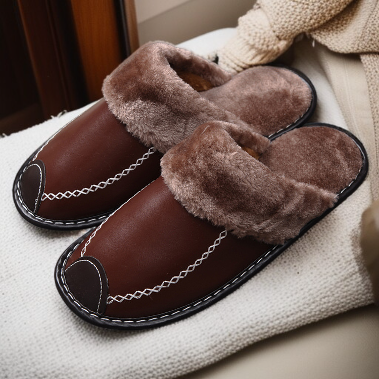 รองเท้าใส่ในบ้านผู้หญิงฤดูหนาวบุขนหนา แบบเกาหลี