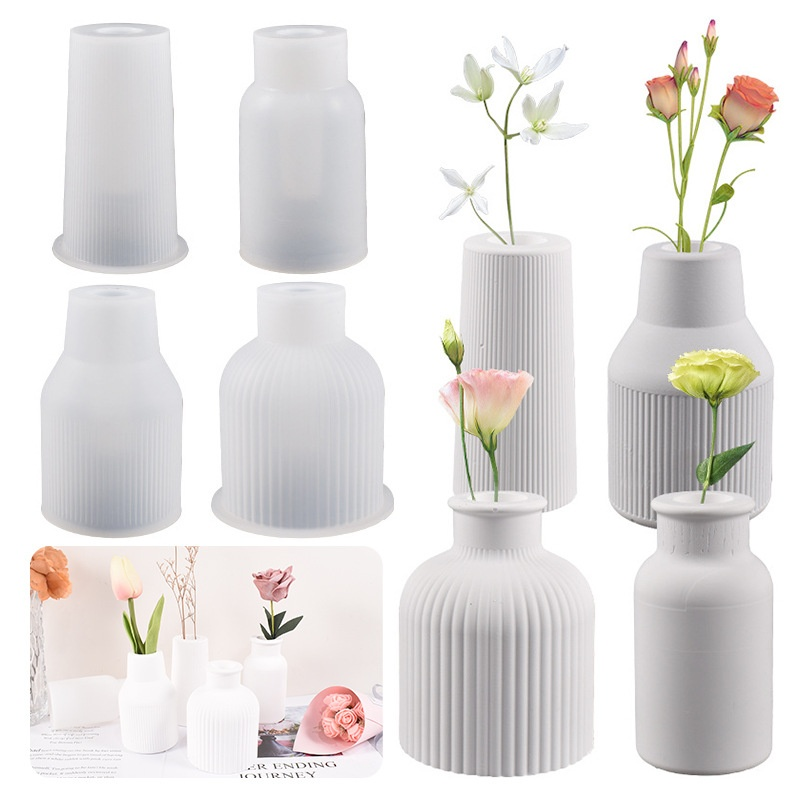 DIY石膏花瓶矽膠模具