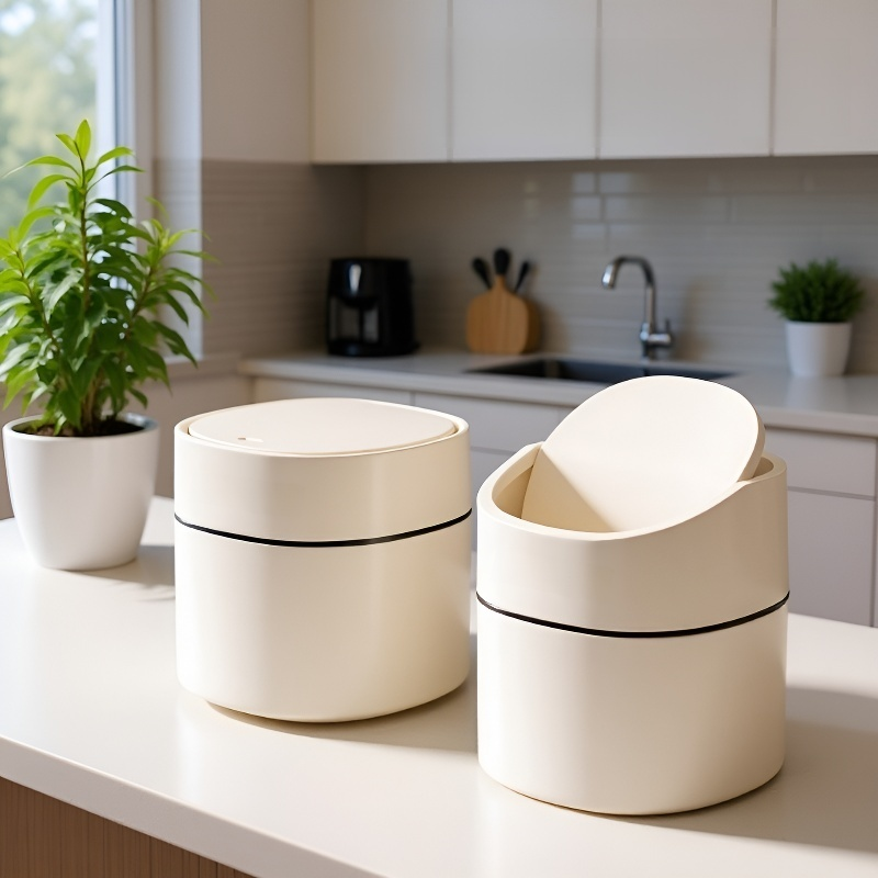 Flip-top trash can