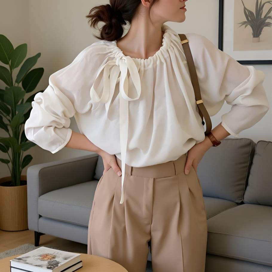 オフショルダーツーウェイシャツ