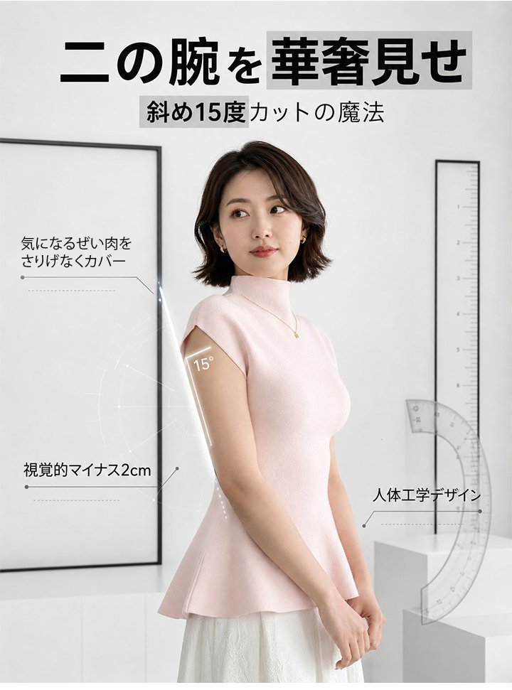 Monolly 骨格マジック・3Dペプラムニット | どんな体型も「くびれ美人」へ