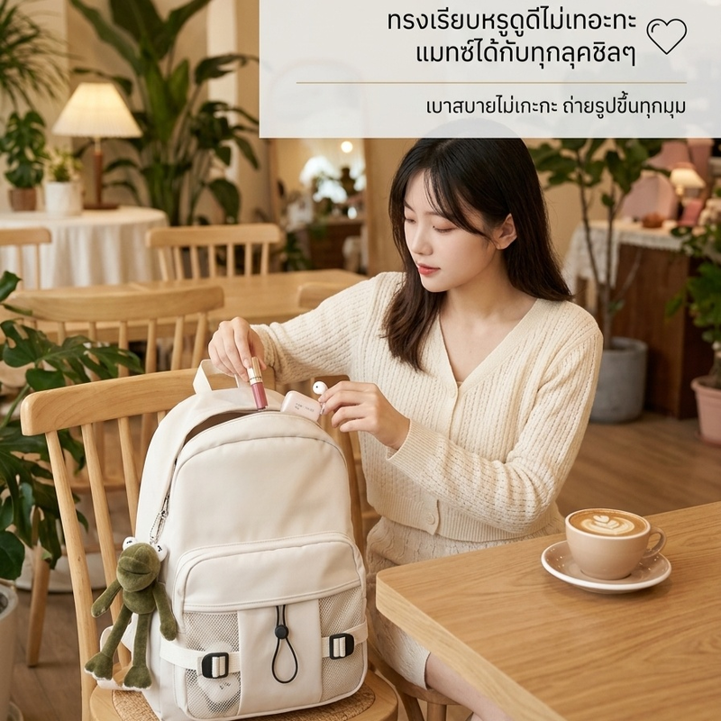 กระเป๋าเป้ผู้หญิงสไตล์เกาหลีสำหรับนักเรียนมัธยมต้นและมัธยมปลาย
