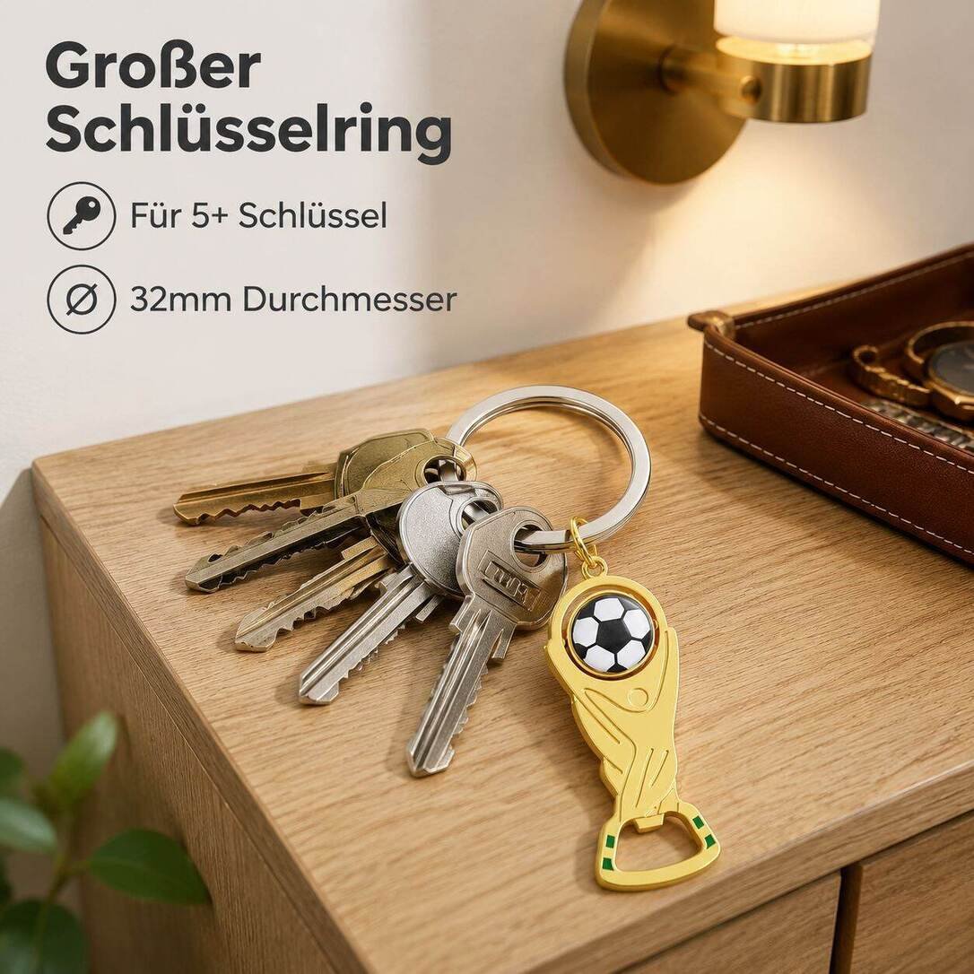 Fußballpokal Drehbarer Schlüsselanhänger Flaschenöffner, Weltmeisterschaft Fan-Geschenk