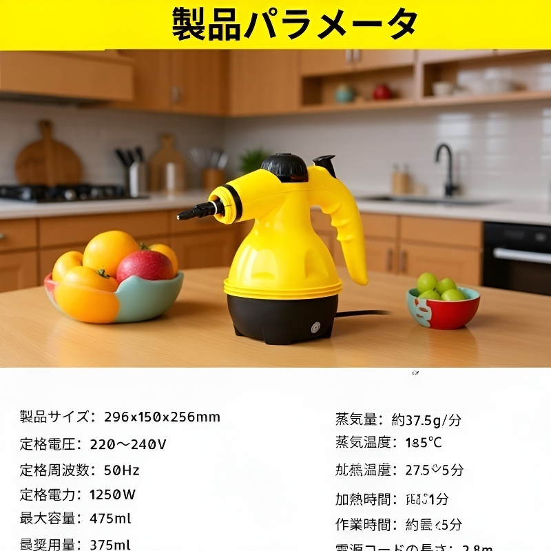 キッチン周りの清掃に最適なスチームクリーナー