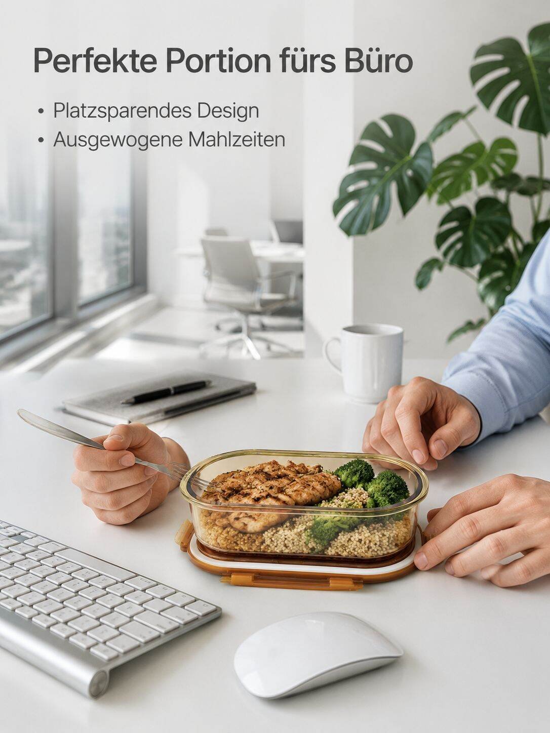 -[Must-have für den Fettabbau] Bernsteinfarbene, hochhitzebeständige Lunchbox mit hohem B