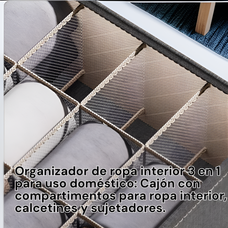  Caja organizadora de cajones para ropa interior 3 en 1