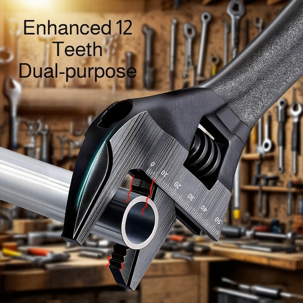 Large opening adjustable wrench