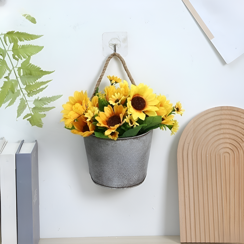 バルコニー用金属製壁掛け植木鉢