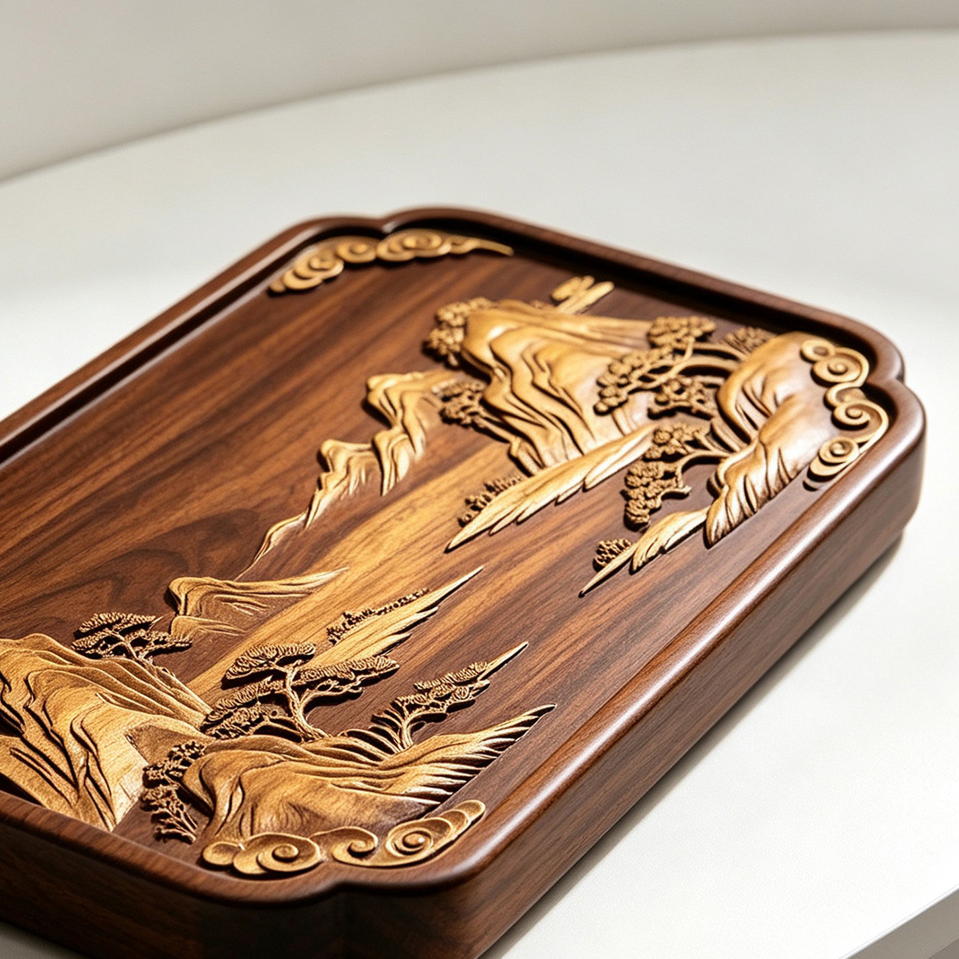 Handcrafted wooden tea tray for Chinese tea ceremonies