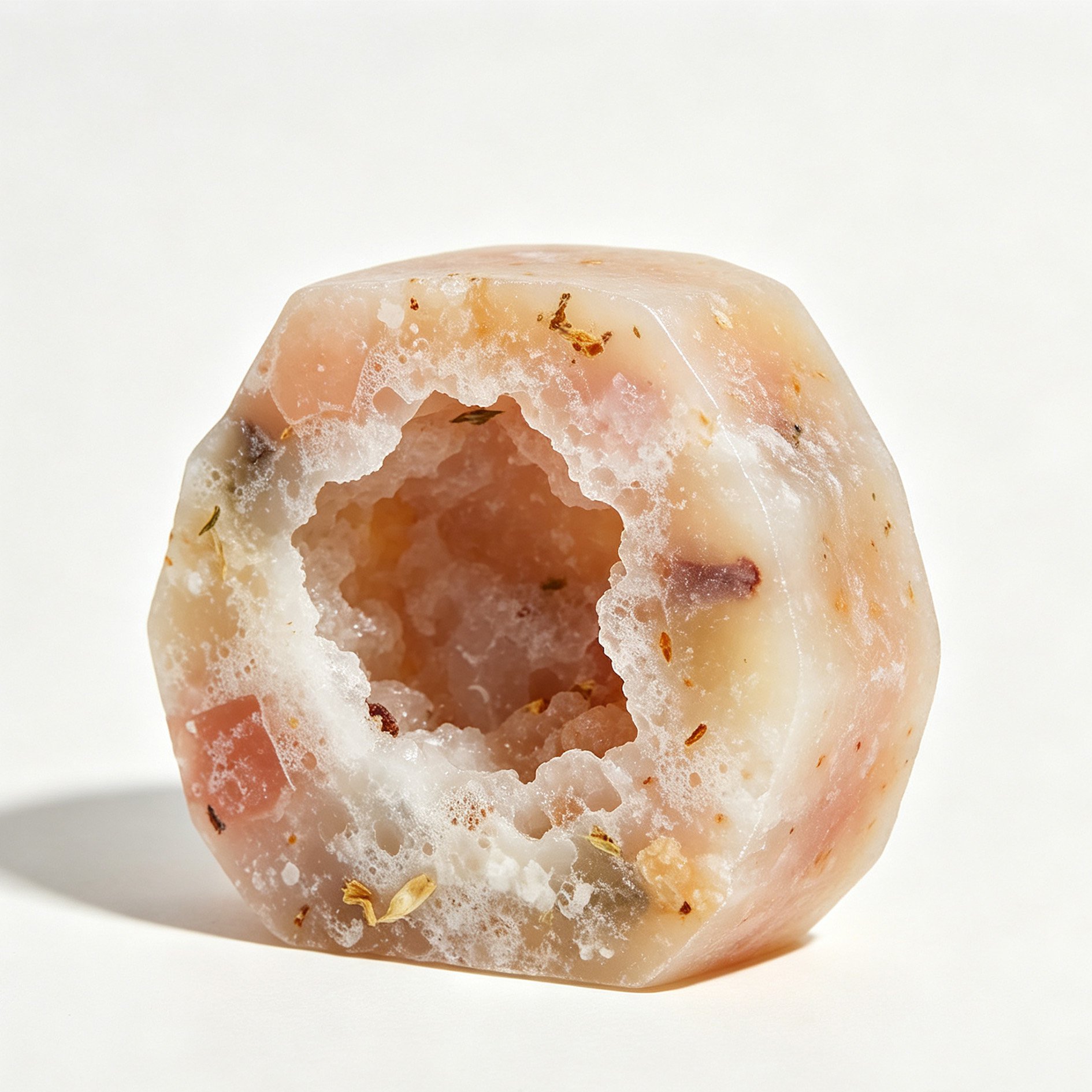 Rose Quartz Flower Nest Geode Scented Soap