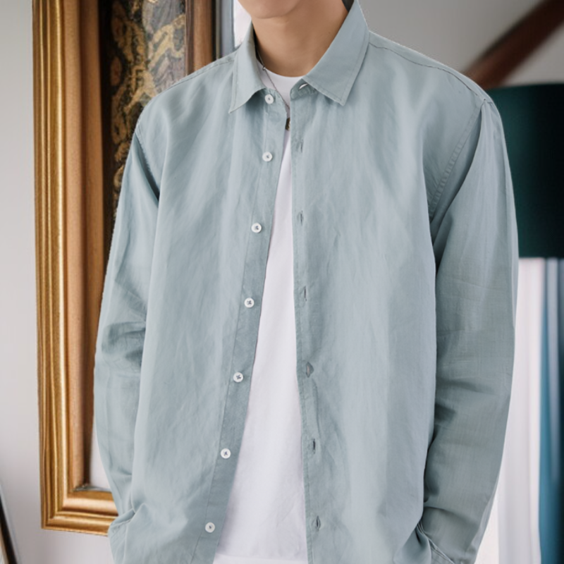 남성 오버핏 구김방지 셔츠