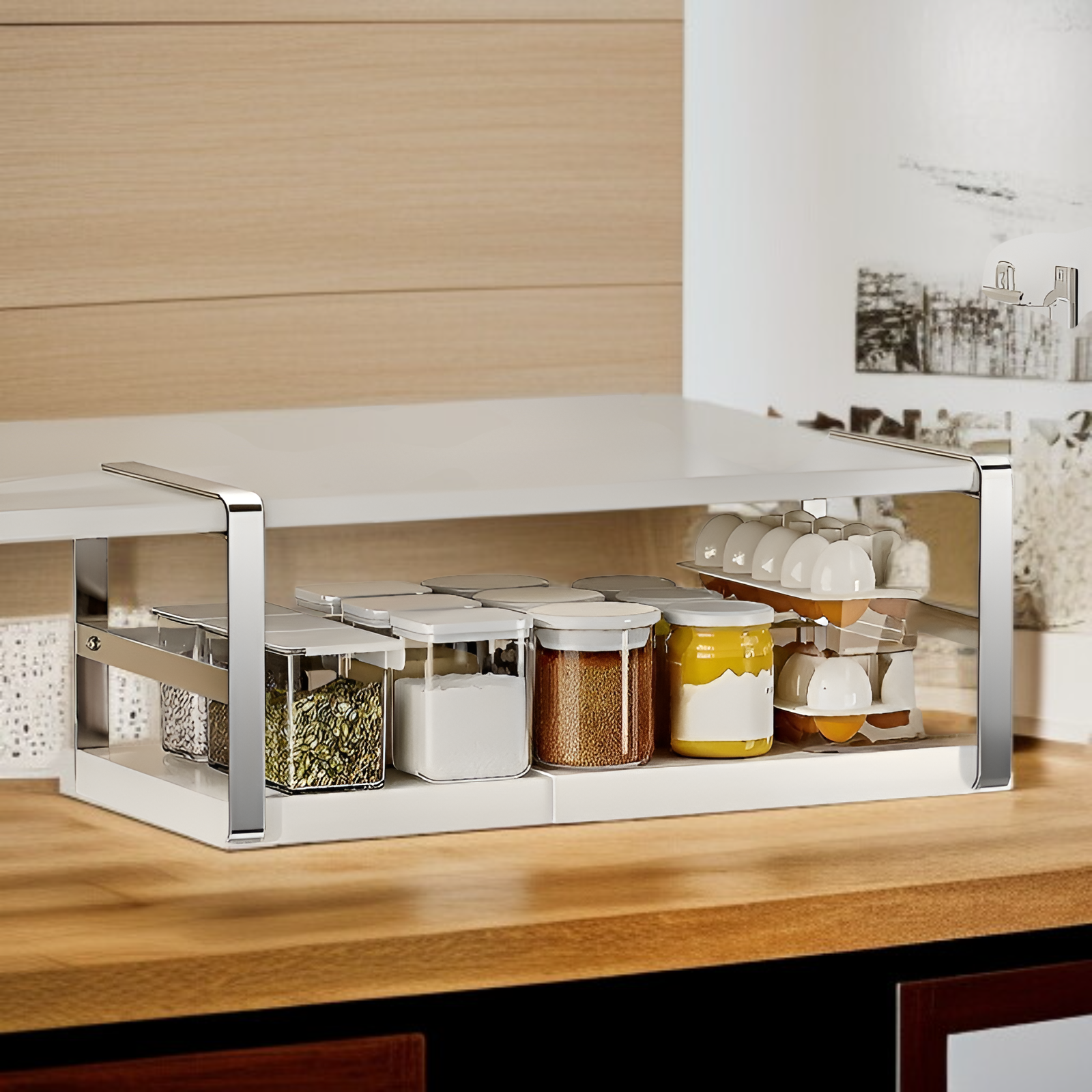 간편하게 설치 가능한 주방 선반