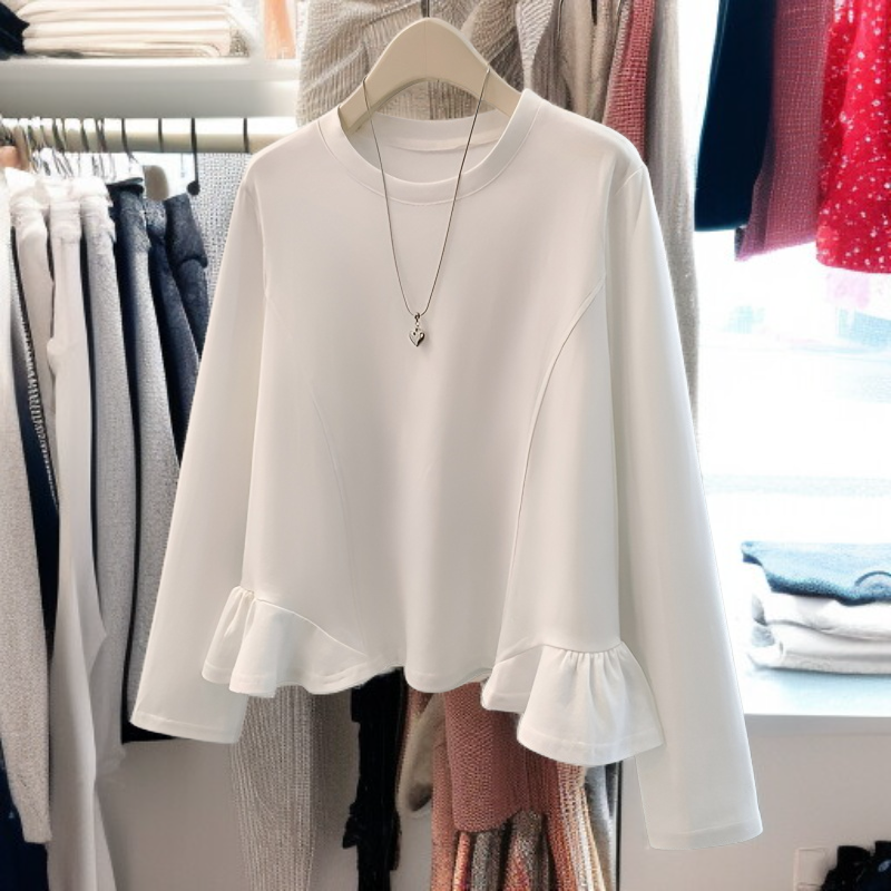 プリンセス風フリル長袖Tシャツ正面画像