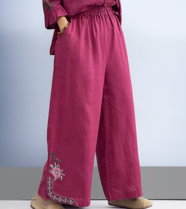 ウエストゴム仕様レディースカジュアルパンツ