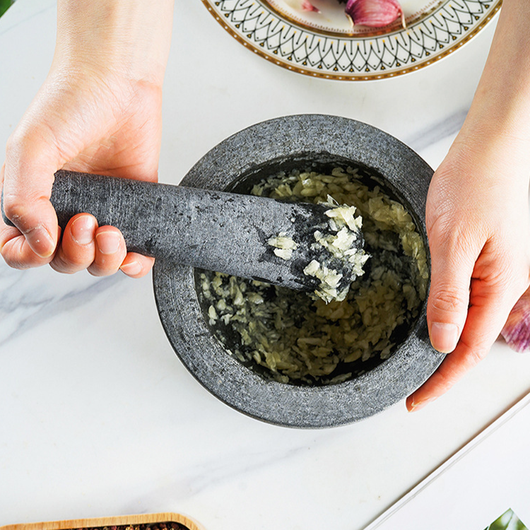 復古花崗岩手動搗蒜器