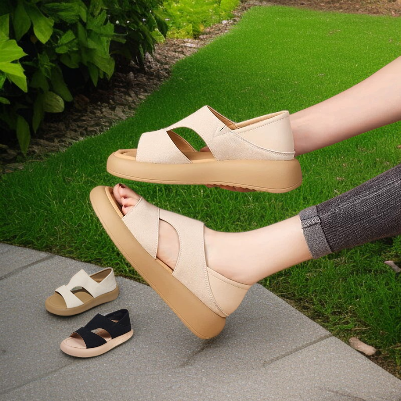 로마 샌들 플랫 통풍 빈티지 발뒤꿈치 로마 샌들