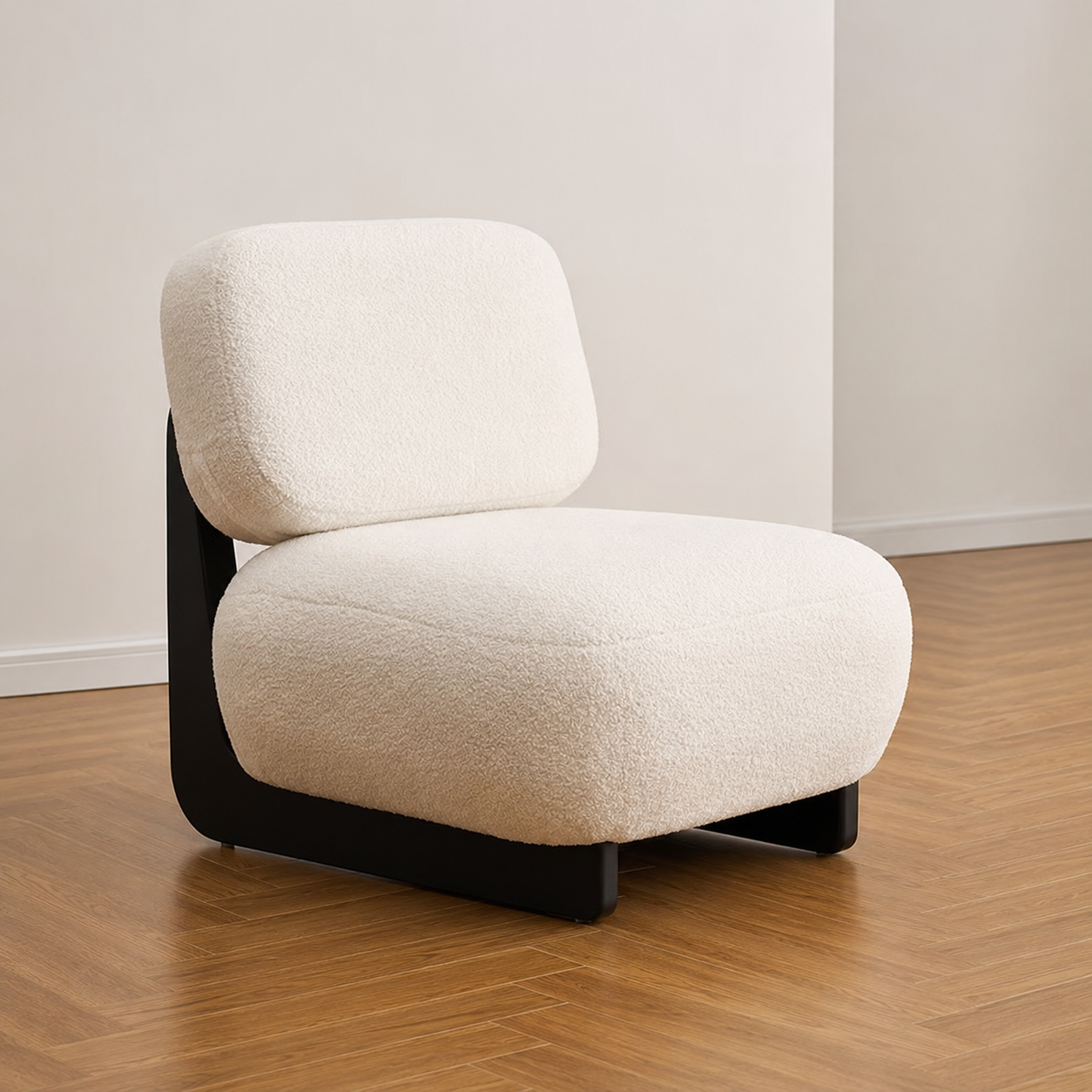 Sofa-Sessel aus Massivholz und Lammwolle