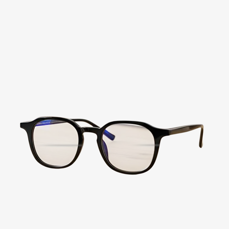 Montura de gafas metálica vintage poligonal con lentes planas