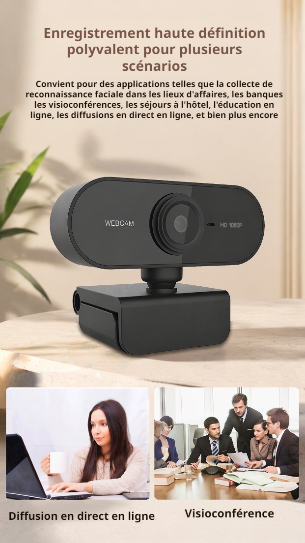 Webcam pour streaming en direct et cours en ligne