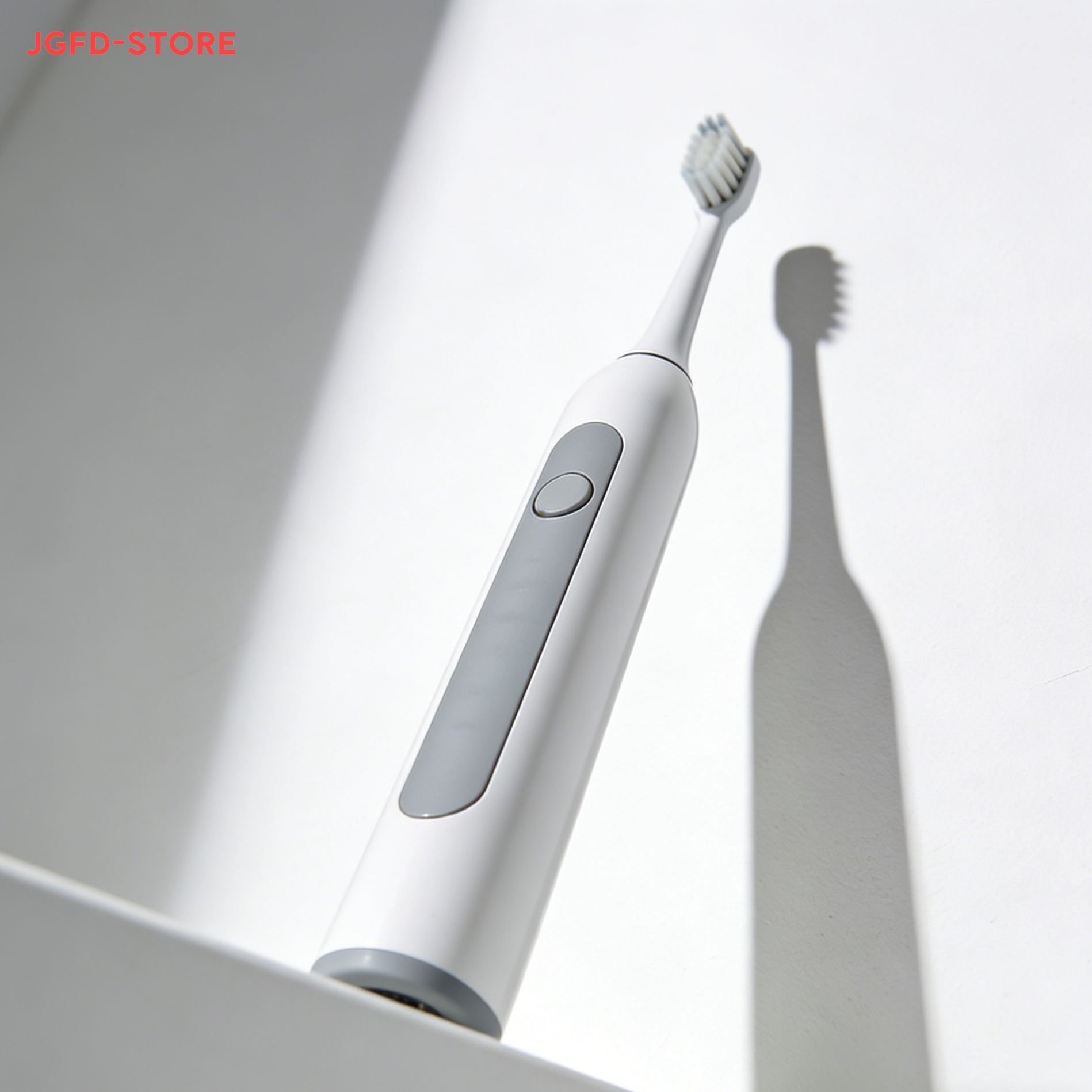 Cepillo de dientes eléctrico eliminando placa dental