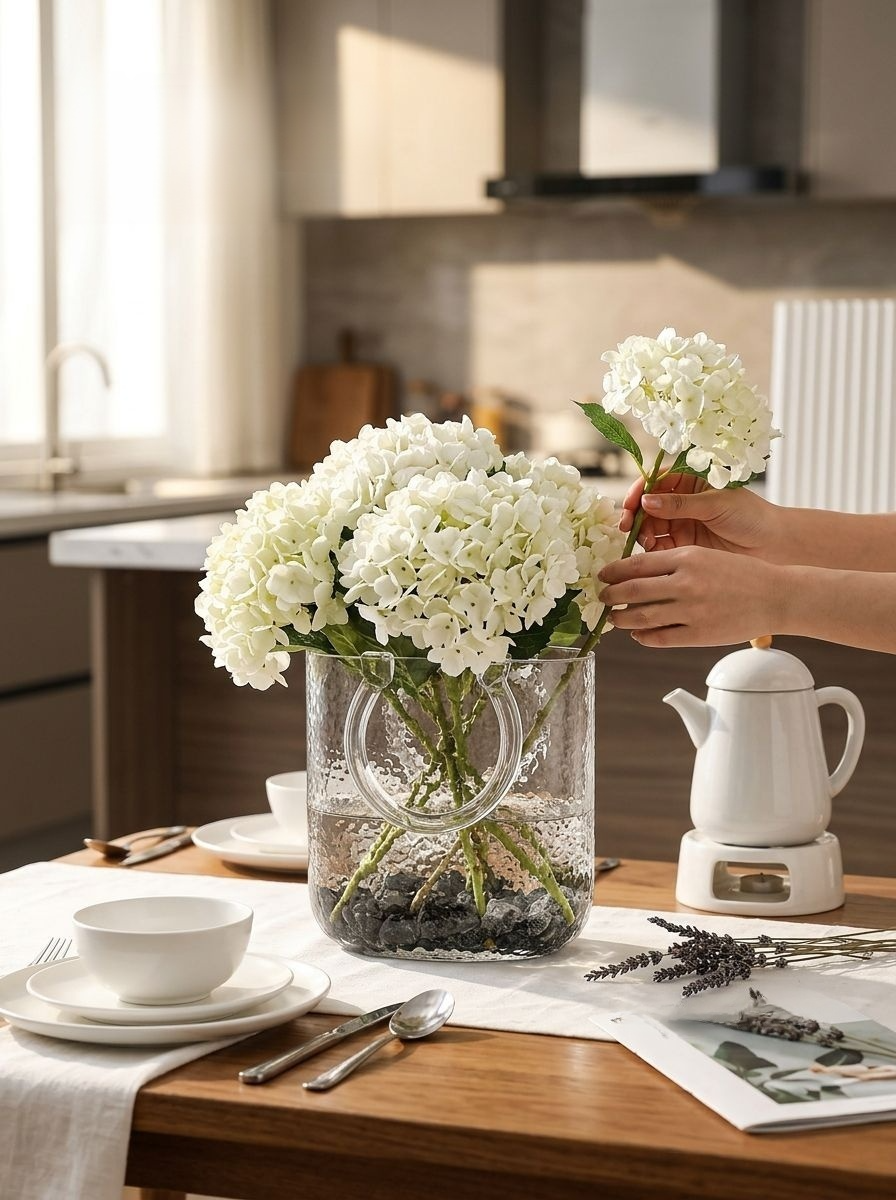 แจกันแก้วตกแต่งห้องรับแขก