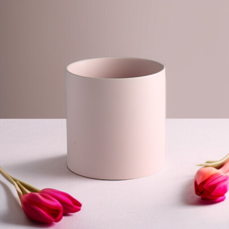 Colorful Ceramic Home Set Planter High Pot Flower Tray Round European Green Plant Planter