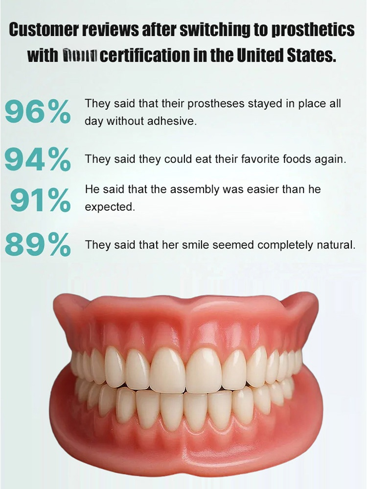 [Comes with Portable Denture Case] ​​Regain Your Smile with Dentures