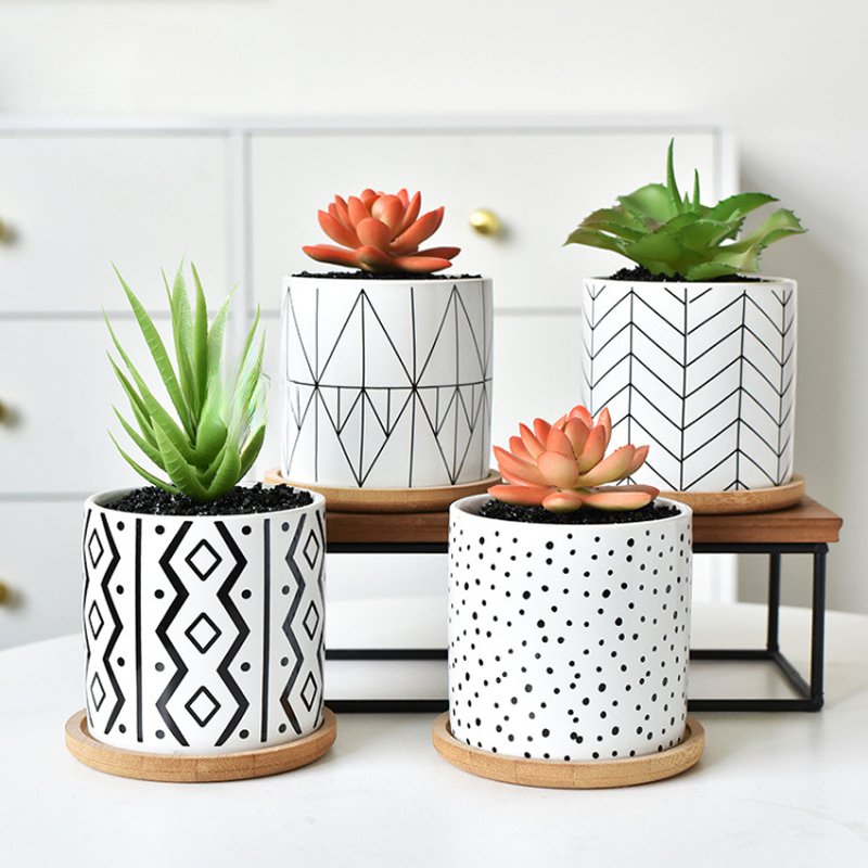 幾何形状セラミック植木鉢
