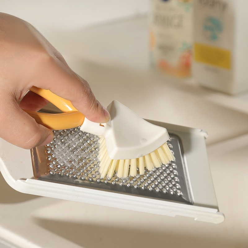 Kitchen Mesh Basket Crevice Cleaning Brush Triangle Foldable Bathroom Cleaning Brush