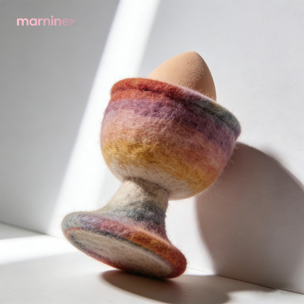 Bonita bandeja para huevos de fieltro estilo japonés (3 piezas)