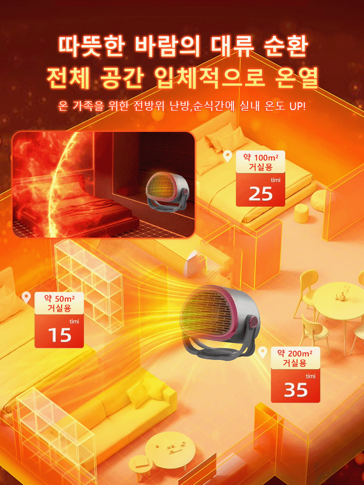 열순환 절전 미니 온풍기