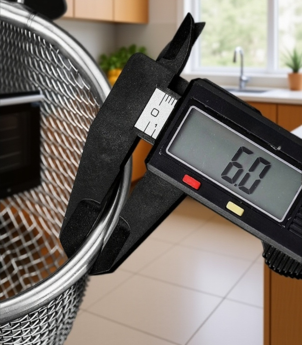 Frittiersieb im Einsatz mit Gemüse