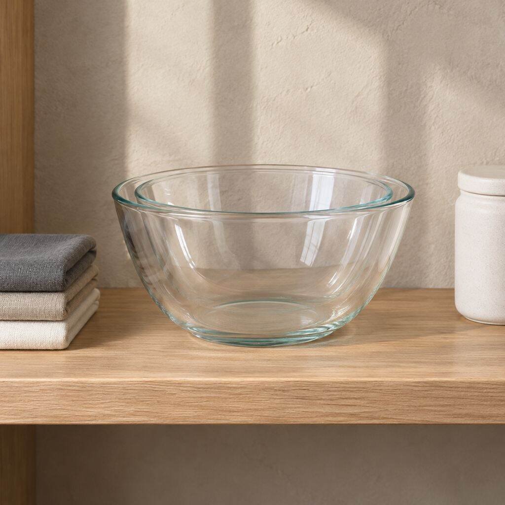 Transparent Borosilicate Glass Mixing Bowl for Soup and Salad