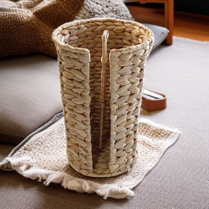  수공예 호로초 짚 종이 바구니, 밀짚 수납 바구니, 아메리칸 컨트리 스타일