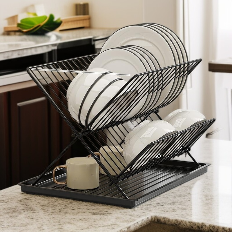 주방 선반 접이식 그릇 선반 가정용 배수대 다용도 주방 그릇 수납 선반