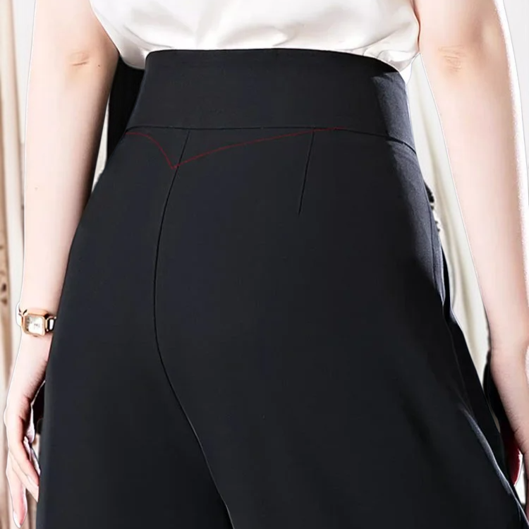 여름 여성 와이드 팬츠 아이스 와이드 팬츠 슬랙스 긴바지 와이드 치마바지 처짐 와이드 팬츠 여 와이드 팬츠 여 쉬폰 아이스 빅사이즈 얇은 여름 바지